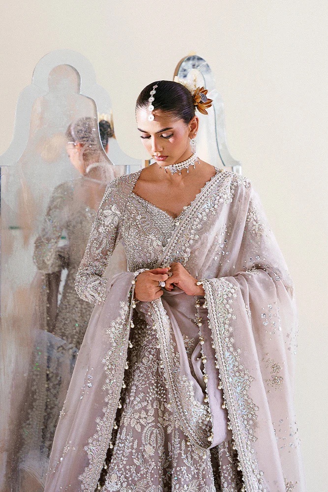 Elegant Pakistani semi formal outfit styled by Silk and Stone
