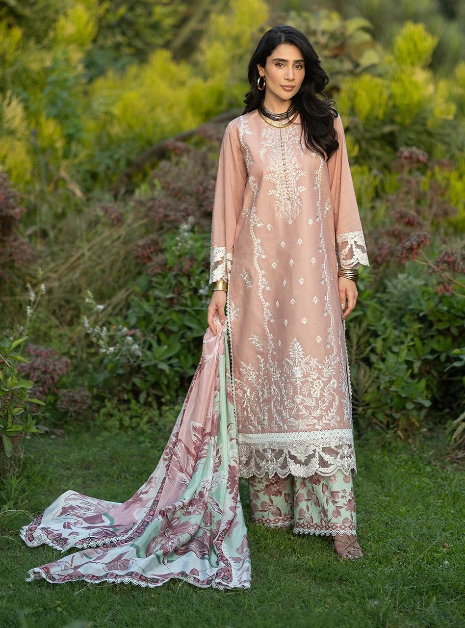 Pistachio green embroidered outfit